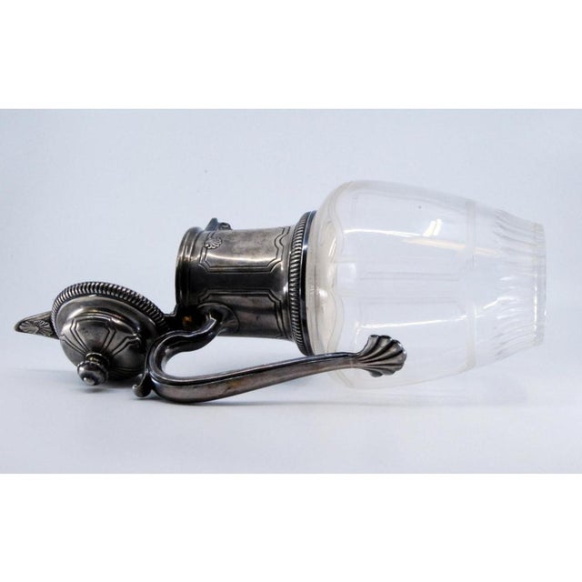 Silver Wine Jug in Silver and Cut Glass, Neck with Friezes and Shells, Lid with Knob For Sale - Image 8 of 11