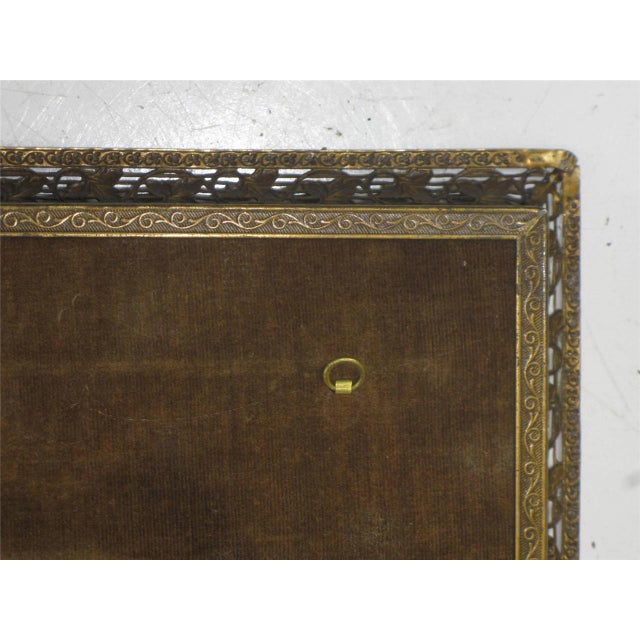 Early 20th Century Picture Frame Easel Backed Art Nouveau Bronze Pierced Leaf & Vine Antique French For Sale - Image 5 of 12