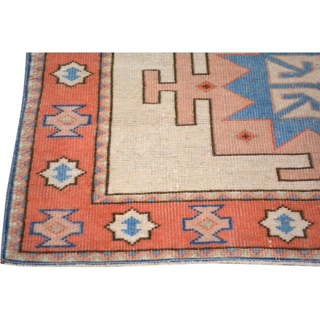 Turkish Vintage Turkish Anatolian Hand Knotted Wool Rug, 4'x6' For Sale - Image 3 of 4