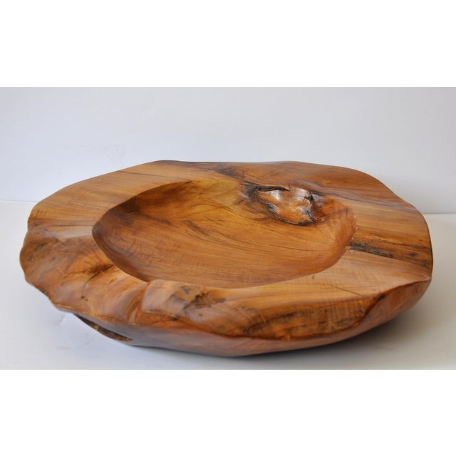 Shallow Polished Natural Edge Teak Wood Bowl Chairish