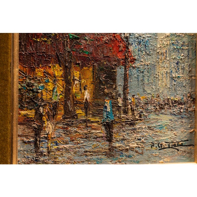 1960s P. G. Tiele Impressionist European Cityscape Oil Painting For Sale - Image 4 of 5