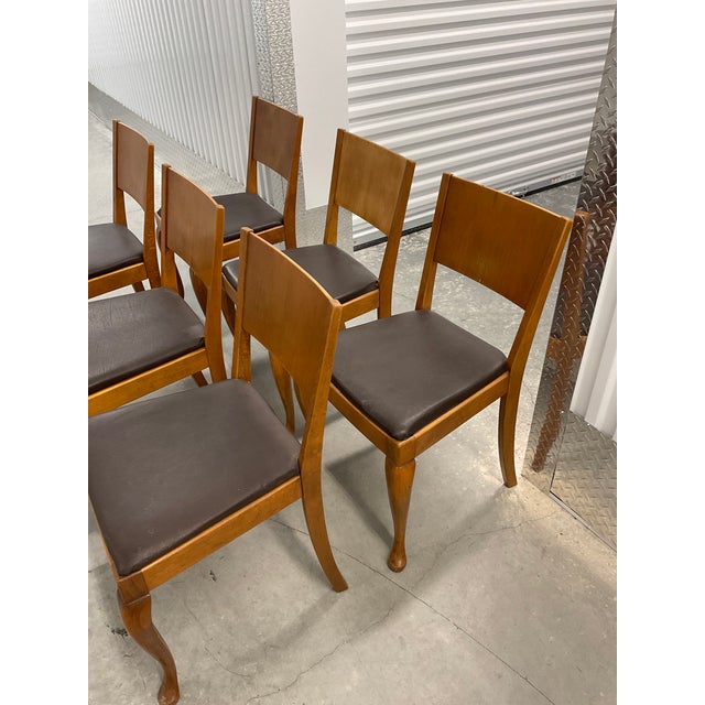 Set of 6 Danish Modern Beech Dining Chairs – 1960s – Cabriole Legs For Sale - Image 17 of 18