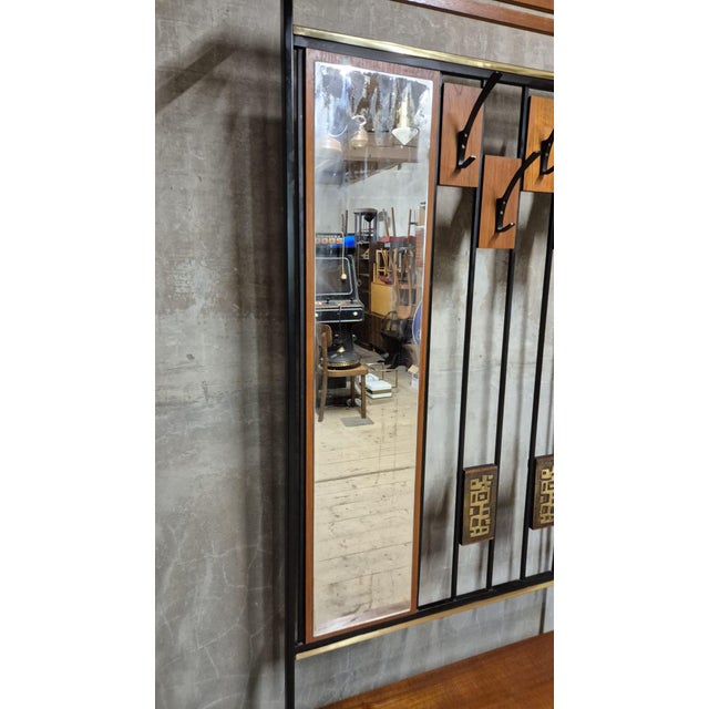 Mid-Century Modern Hallway Coat Rack with Mirror by Alfred Hendrickx for Belform, Belgium, 1940s For Sale - Image 6 of 18