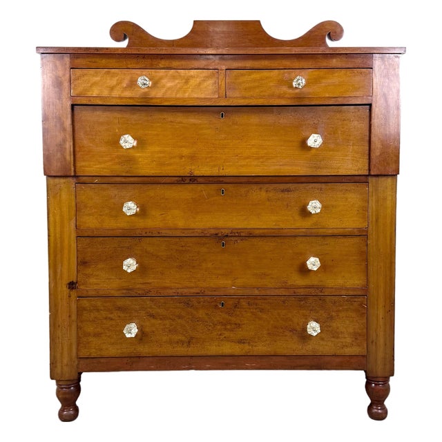 Mid 19th Century Cherry American Empire / Sheraton Chest of Drawers For Sale