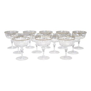 Murano Blown Glass Champagne Glasses by Nason & Moretti, Set of 12 For Sale