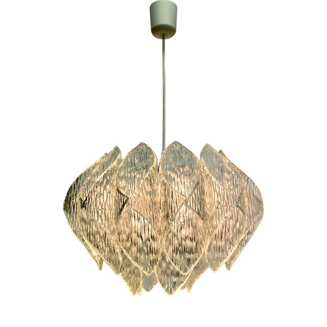 Mid-Century Ice Plastic Pendant Light, 1970s For Sale