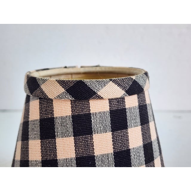 Vintage Black & Linen Chandelier Shades- Set of 8 For Sale - Image 11 of 12