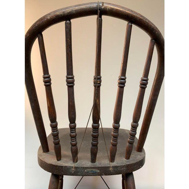 Wood Farmhouse Antique American Windsor Chair by Van Sciver For Sale - Image 7 of 8