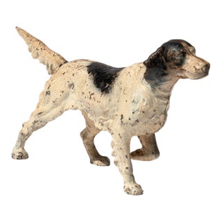 Painted Cast Iron Hunting Dog, English, Circa 1900 For Sale