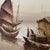 Wood Vintage Painting of Mixed Media Chinese Junk Boats by Paul Wong Framed For Sale - Image 7 of 12