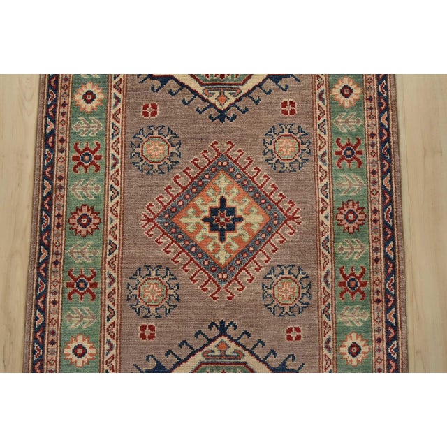 2020s Kazak Runner 2’7” X 9’9” Brown Wool Tribal Hand-Knotted Oriental Rug For Sale - Image 5 of 13