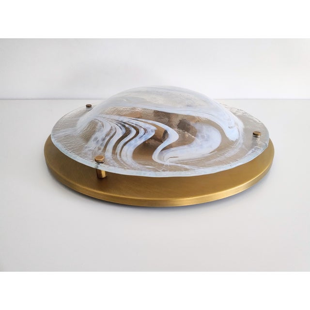 Large Flush Mount in Brass and Murano Glass from Hillebrand Lighting, 1970s For Sale - Image 17 of 18