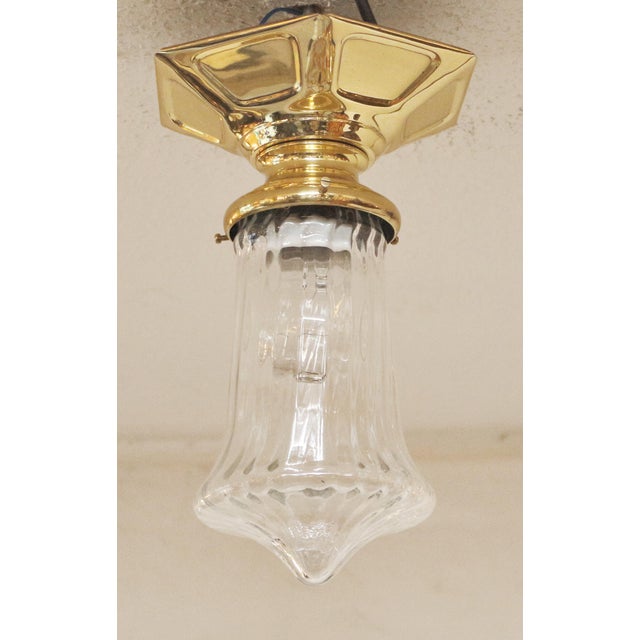 Art Nouveau Brass Ceiling Lamp, 1890s For Sale - Image 11 of 12