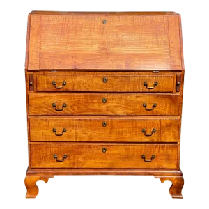 18th Century Antique New England Chippendale Apple Wood Slant Lid Secretary Desk