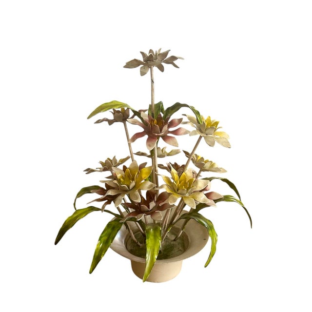 Mid 20th Century Vintage Italian Tole Flower / Floral Arrangement/ Sculpture, Circa 1960 For Sale - Image 5 of 6