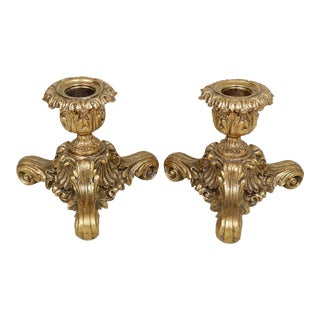 Italian Hollywood Regency Candlestick Holders - a Pair For Sale