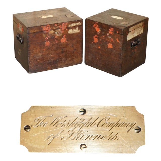 Antique Victorian Campaign Chests, Set of 2 For Sale
