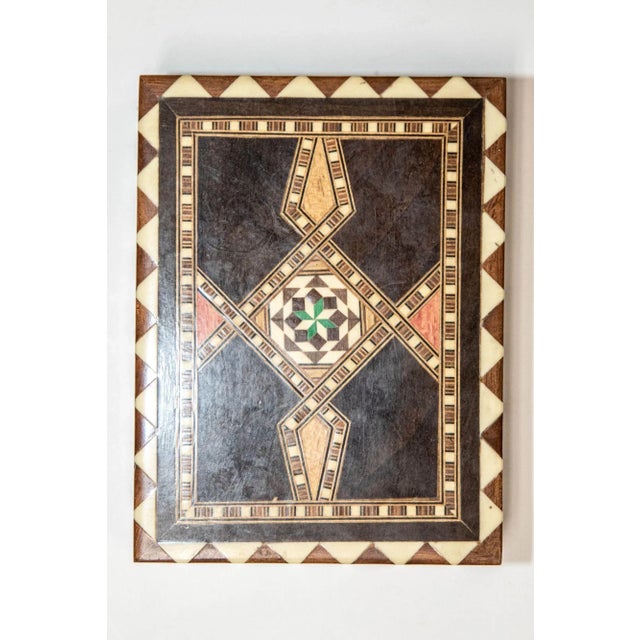Moorish Spain Inlaid Marquetry Mosaic Box 1950's For Sale - Image 4 of 12