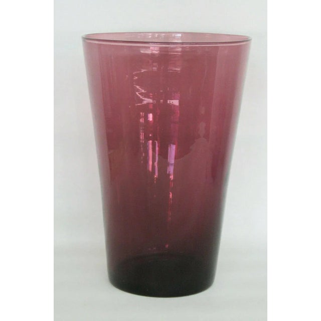 Amethyst Purple Glass Vintage Vase For Sale - Image 9 of 10