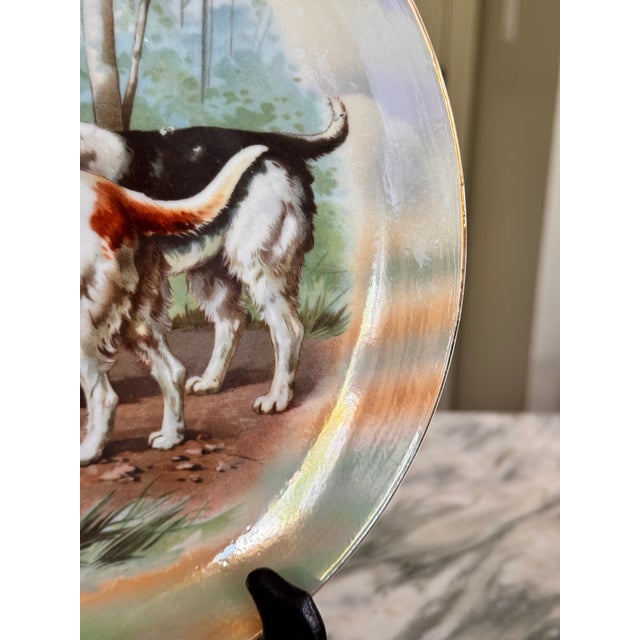 Ceramic Antique Unger & Schilde Irish Setter Hunting Scene Decorative Plate For Sale - Image 7 of 18