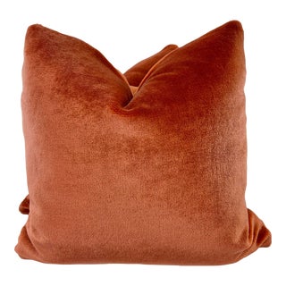 Kirby Design Mohair in Burnt Orange 22" Pillows-A Pair For Sale