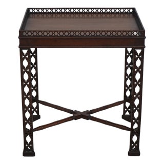 High Quality Vintage Mahogany Chinese Chippendale Tea Table For Sale