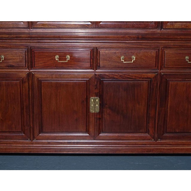 Gold Chinese Teak 6-Door Display Bookcase For Sale - Image 8 of 18