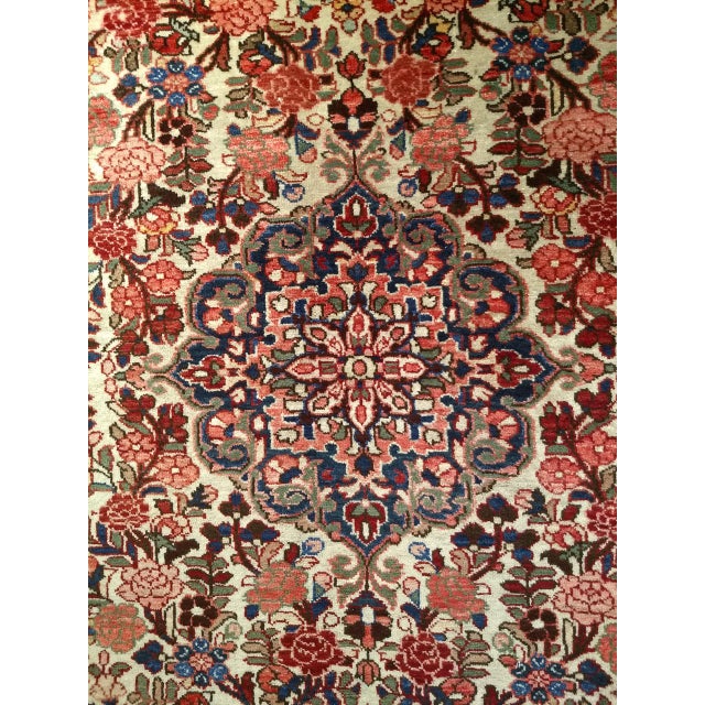 Vintage Persian Malayer Rug, Hand-Knotted Wool, Floral Pattern, 5x7, Ivory & Navy For Sale - Image 18 of 18