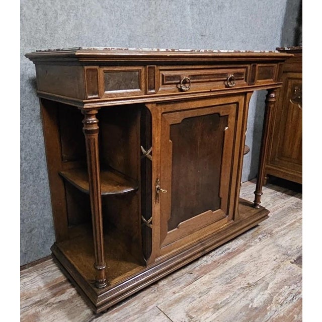 Buffet in Mahogany with Marble Top For Sale - Image 3 of 9