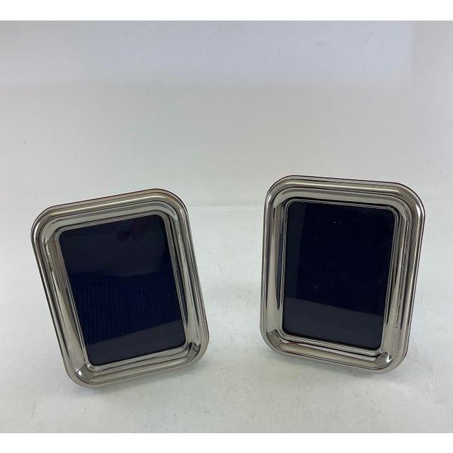 Mid-Century Modern Quality Tarnish-Proofed Silver Plated Photo Frame, Wide Plain For Sale - Image 3 of 14