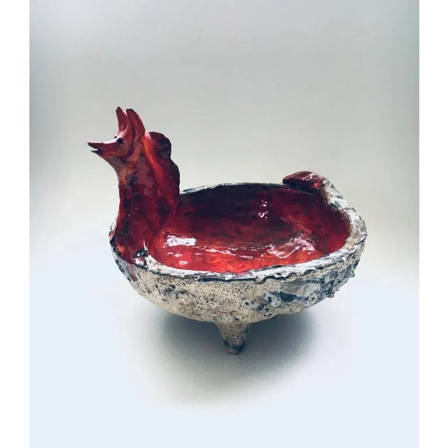 Mid-Century Art Ceramic Mystical Figural Dish, Belgium, 1960s For Sale - Image 9 of 10