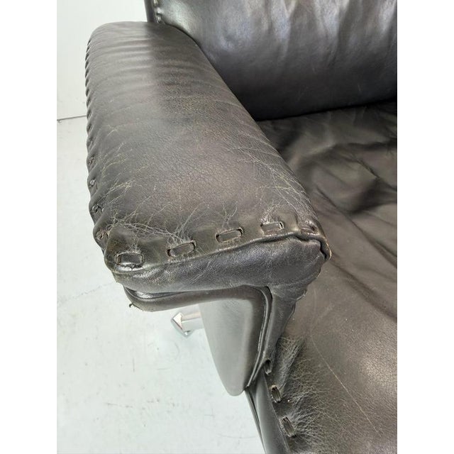DS 35 Swivel Leather Armchair from de Sede, Switzerland, 1970s For Sale - Image 9 of 11