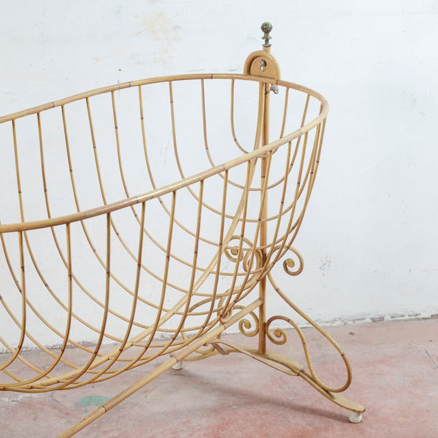 Vintage Wrought Iron Cradle, 1920s For Sale - Image 10 of 11