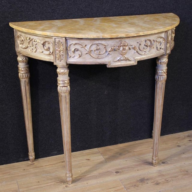 20th Century Italian Louis XVI Lacquered Console Table, 1970s For Sale - Image 13 of 13