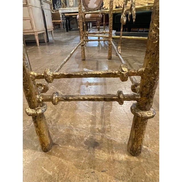 Italian Gilded Iron Table After Diego Giocometti For Sale - Image 4 of 9