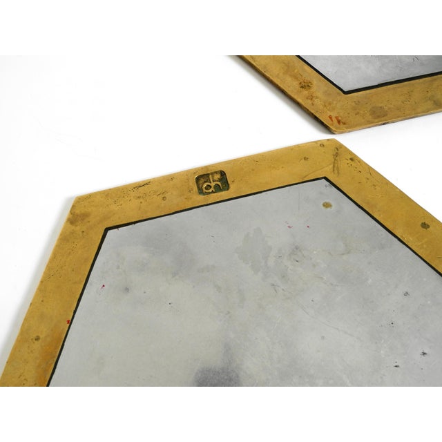 Gold Brutalist Aluminum and Brass Coasters by David Marshall, 1970s, Set of 5 For Sale - Image 8 of 18