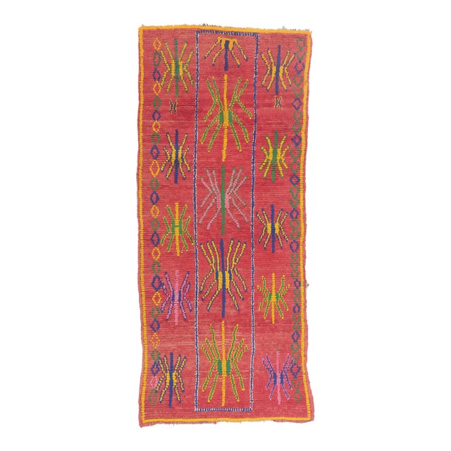 Vintage Azilal Moroccan Rug, 03'09 X 08'09 For Sale
