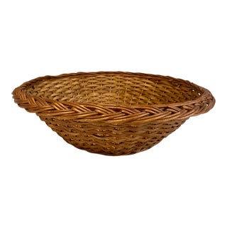 French Wicker Bread Basket For Sale