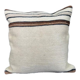 Turkish Hemp Pillow Cushion Natural Beige Brown Cushion Cover 20"x20" For Sale