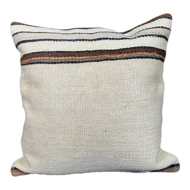Turkish Hemp Pillow Cushion Natural Beige Brown Cushion Cover 20"x20" For Sale