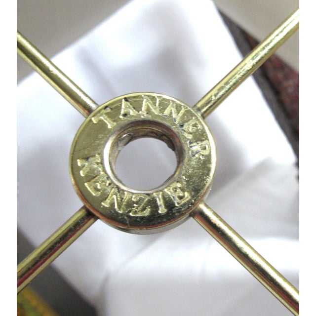 Vintage Woven Leather Kenzie Lamp + Shade For Sale - Image 11 of 14