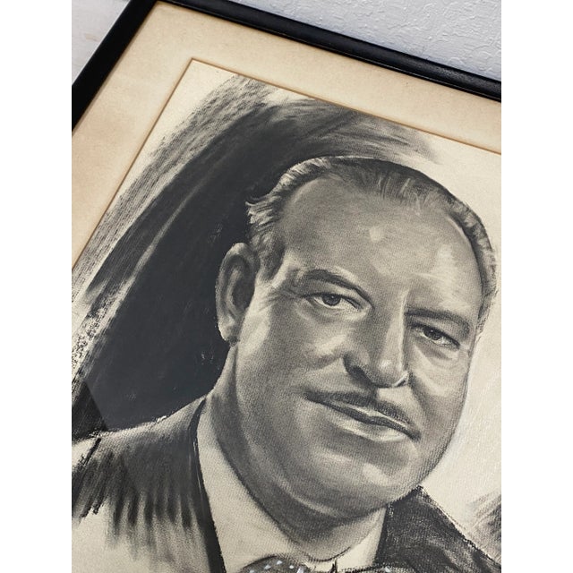 Irving Sinclair (Canada / America95-1969) Charcoal Portrait of Don Marshall C.1950 For Sale In San Francisco - Image 6 of 9