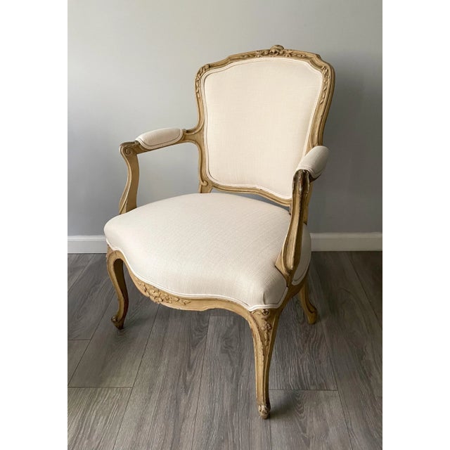 French French Louis XV-Style Petite Armchairs- a Pair For Sale - Image 3 of 8