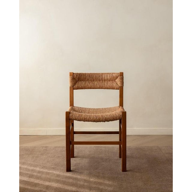 French Mid-Century Wood and Rush Dining Chairs, 1960s, Set of 6 For Sale - Image 9 of 18