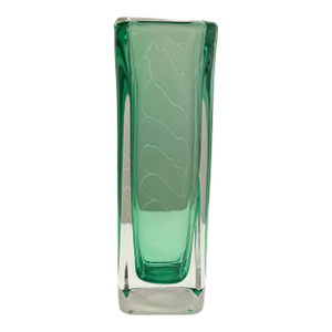 Global Views Polish Art Glass Wide Tower Vase – Emerald Green