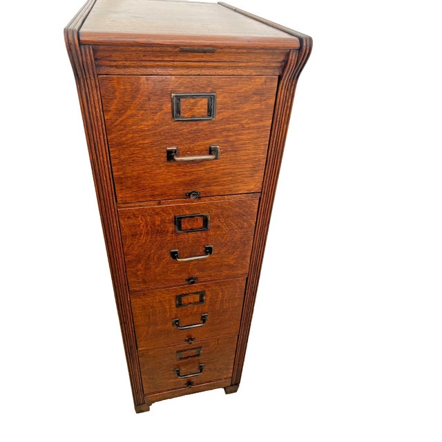 Gorgeous Rare Antique Yawman and Erbe File Cabinet with Four Smooth Gliding Drawers, Quarter Sawn White Oak, Ready for...
