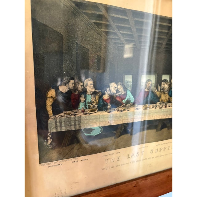 Impressionist Framed Lithograph "The Last Supper" Published by Currier & Ives, Late 19th Century For Sale - Image 3 of 8