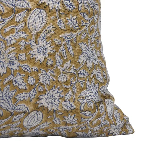 Fabdivine Artisan Block Print Throw Pillow Cover 14x20 Inch Thick Linen-Manikarnika For Sale - Image 4 of 4