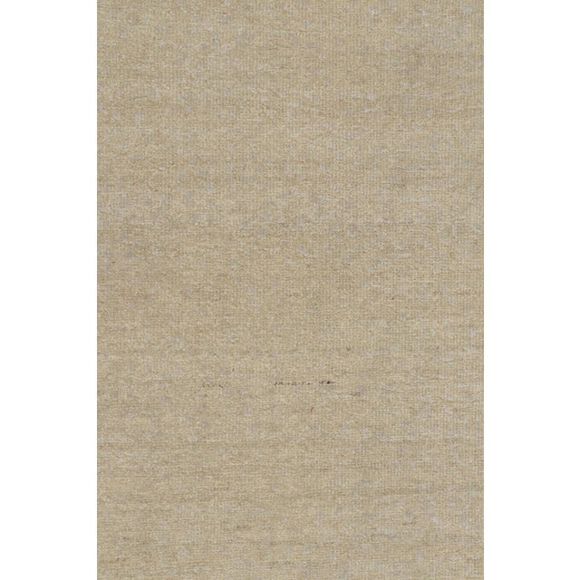 Contemporary Rug & Kilim’s Oversized Contemporary Textural Solid Rug in Beige Tones For Sale - Image 3 of 8
