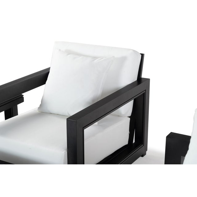 Spritely Home Montford Aluminum Armchair, Black/White For Sale - Image 4 of 9